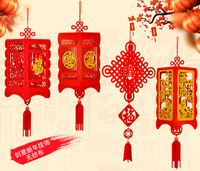 春節裝飾 燈籠 無紡布 貼金福字 宮燈 掛件 新年元旦 佈置 中國結 掛飾