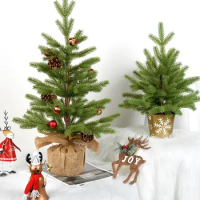 Desktop mini Christmas tree decorations PE simulation snow flocking tree bonsai scene decoration tree