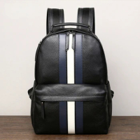 Men's Backpack Leather Casual Backpack Fashion Waterproof Travel Backpack Leather School Backpack Bag Ladies Travel Bag School