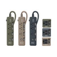 【+886】超值組-4開3插USB+Type C PD 30W 快充延長線1.8米+1開1壁插(HPS1433+HWS1110)