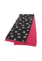 Chanel Pre-Loved Chanel coco mark logo Scarf cashmere black Pink purple 23A