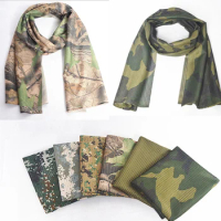 Jungle Camo Fast Dry Face Veil Sniper Mesh Mask Airsoft Hunting Scarf Cycling Neckerchie Camouflage Scarves Multicam Headband