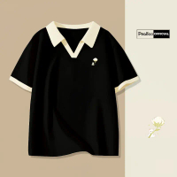 Áo Polo Cổ V Nữ, Áo Polo Unisex By PEABOO Mã BST 02 Chất Cotton Mềm Mát Form Rộng Cho Nam Nữ