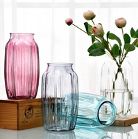 玻璃花瓶 歐式插花瓶 富貴竹花器 八角花瓶 居家落地擺件小清新