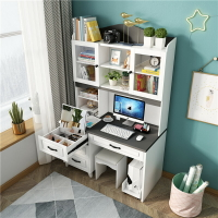 新款臺式電腦桌書桌書架組合簡約兒童寫字桌電腦櫃帶書架一體組合