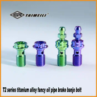 TAIMEILI Motorcycle brake caliper tube titanium screw fancy bolt M10 p10/1.25 green blue purple
