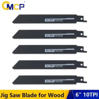 CMCP Jig Saw Blade for Wood  6" 10TPI Wood Pruning Reciprocating Saw Blade Sharp Ground Teeth For Wood Fast Cutting