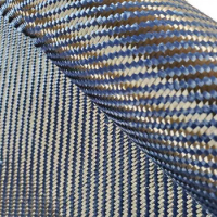 Blue Kevlar & Carbon Fiber Mixed Fabric Twill Aramid Fiber Hybrid Carbon Kevlar Cloth