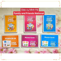 đồ chơi giáo dục Flashcards Family and friends 1 2 3 4,-phiên bản national thẻ ép plastic ,khổ A5