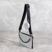 Louis Vuitton Tas LOUIS VUITTON TRIO POUCH GLITTER SILVER BLACK CHAIN SHOULDER BAG 100% ORIGINAL