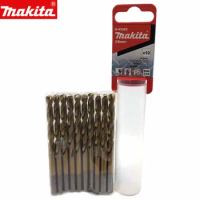 Makita D-43402 HSS-TiN 6mm Metal Drill Bit 10Pcs Titanium Plated Twist Drill Head Super Hard Alloy Drilling Set