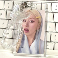 Transparent Butterfly Photocard Holder Keychain Pendant Acrylic Display Stand Kpop Idol Protection Credit Id Bank Card Holder