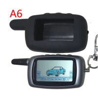 2-way A6 LCD Remote Control Key Fob Chain+ Silicone Case for Russian Version Two Way Car Alarm System Twage Starline A6