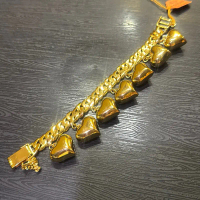 RANTAI TANGAN BENSONN GANTUNG LOVE FULL GOLD 7BIJI 2CM BY SOFEA JEWELLERY
