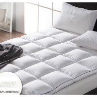 Low price cotton mattress fabric duck down feather filled mattress topper