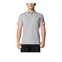 【Columbia 哥倫比亞】男款-防曬UPF50快排短袖POLO衫-灰色(UAE14950GY/JS)