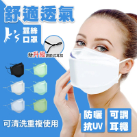 【K’s 凱恩絲】韓版超包覆防曬抗UV專利有氧蠶絲口罩-成人專用款(可調節式耳繩設計)