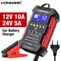 Professional KONNWEI RC-100 Car Battery charger 12V/ 24V Auto Pulse Repair tool Fast Charging Lead Acid AGM Gel Battery Tester