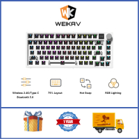 WEIKAV WK75 75 75 Gasket Wireless Keyboard mekanikal Kit RGB Hot Swap Custom Keyboard dengan Knob