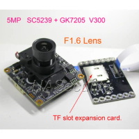 5MP , 5.0MP , H.265 , 1/2.8" SC5239 CMOS image sensor + GK7205 V300 IPCam camera PCB board module (optional parts)