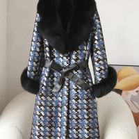 2023 Haining Winter Sheep Cut Fleece Coat for Women's Mid length fur and fur integrated slim fit fur grass coat looks