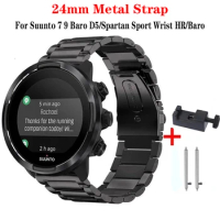 24mm Stainless Steel Metal Strap For Suunto 9 7 Baro/Suunto D5 Spartan Sport Wrist HR/Baro Smart Watch Replaceable Wrist Band