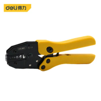 deli Tube Terminals Crimping Pliers 1.7 3 3.3 4 5.5 6.5 Rugged Crimp Dies Set Ratcheting Wire Crimping Tool Terminals Electrical