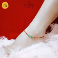 Gelang kaki tali merah Giok asli 100% 4mm (711)