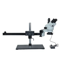 yyhc HAYEAR Simul-focal 7X-45X Trinocular Stereo MicroscopeUniversal Slide Moving Scale Pole Stand for Mobile Phone Repair