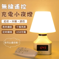 倉庫現貨 遙控調控小夜燈 USB充電式台燈 數顯帶時間氛圍床頭燈 護眼燈 書桌燈 檯燈 閱讀燈