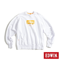 EDWIN 男款 橘標 摔角手E君摔角招式寬版長袖T恤(白色)