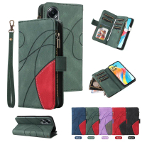 Sarung Zip, Untuk Oppo A78 Realme 11 11x 5G A58 A38 A18 4G, Dompet Pusam Mewah, Kulit Pu, dengan Slo