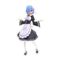 BANDAI Genuine Bulk Re:Life In A Different World From Zero Rem Winter Maid Tabletop Decoration Model Action Figureno base
