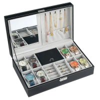 6/8/10/12 Grids Watch Box Leather Watch Case Holder Organizer Storage Box for Rings Watches Jewelry Boxes Display Gift Boxes