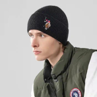 U.S. POLO ASSN. Winter Warm Wool Hat Embroidery Warm Hat Beanies Hip Hop Men Women Ski Hats Skullies Caps Soft Elastic Cap