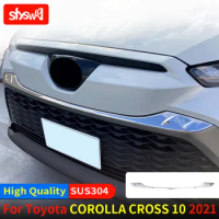 For Toyota Corolla Cross 10 Series 2021 High Quality Stainless Steel Car Exterior Accessories Front Bumper Grille Chrome Trim 1x