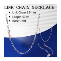Link Chains Necklaces For Women Fine Jewelry 14K Rose Gold 925 Sterling Silver Lobster Clasp LOGO Circle Tag Choker Collier 50cm