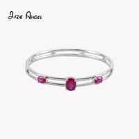 JADE ANGEL Real 925 Sterling Silver Ruby Bracelets Zircon for Women Luxury Fine Engagement Jewelry Bangles
