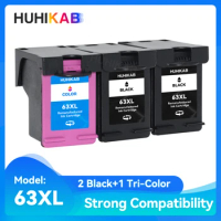 HUHIKAB 63XL Ink Cartridge Compatible For HP 63 XL Ink Cartridges Deskjet 2130 2131 3630 4650 4652 4654 4655 5220 5230 5252 5255