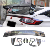 Carbon Fiber Rear Trunk Spoiler Lip GT Wing Spoon For Honda Civic 11TH Type R FL5 2022-2023 Auto Tuning