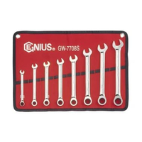 Genius Tools 8 Piece SAE Combination Ratcheting Wrench Set / Kunci Ring Pas Ratchet Inchi Set 5/16" 