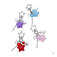 Jelly Star Pendant Phone Chain Candy Colors Keychain Detachable Phone Lanyard Decorations Five-Pointed Star Keyring