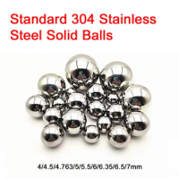 50/100/500Pcs Standard 304 Stainless Steel Balls 4/4.5/4.763/5/5.5/6/6.35/6.5/7mm Solid Roller Beads Anti-Rust Anti-Corrosion