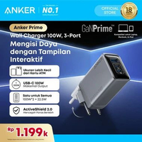 Anker GaN Prime Charger 100W with USB-C Charger 3 Port GaN Wall Charger Fast Charging - A2688