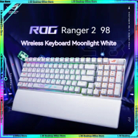 ROG Scope 2 98 Wireless Keyboard Bluetooth Tri-mode RGB Hot Plug E-sports Gaming Keyboard Office Moonlight White With Palm Rest