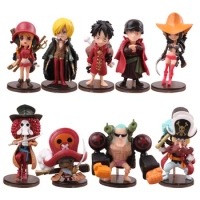 9pcs/set One Piece Anime Figures Luffy Zoro Law Chopper Figure Shanks Robin Nami Brook Franky Model Decoration Doll Gifts