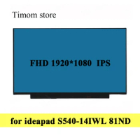 for S540-14IWL Lenovo ideapad S540-14 81ND Laptop Screen Without Touch Not Screw Holes 1920*1080 eDP 30pin IPS Compatible Matrix