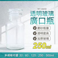 糖果罐空瓶(250ml)2入組 分裝瓶 實驗器材 化學瓶 玻璃藥瓶 實驗室玻璃燒杯  玻璃瓶蓋 B-GB250