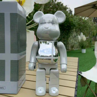 Bearbrick 400% electroplated cross plastic teddy bear real shot real shot picture BE@RBRICK 28cm trendy toy doll