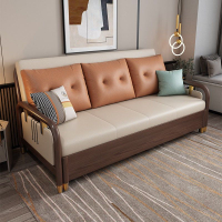 推拉沙發床兩用 客廳小戶型多功能實木沙發床可折疊雙人簡易沙發